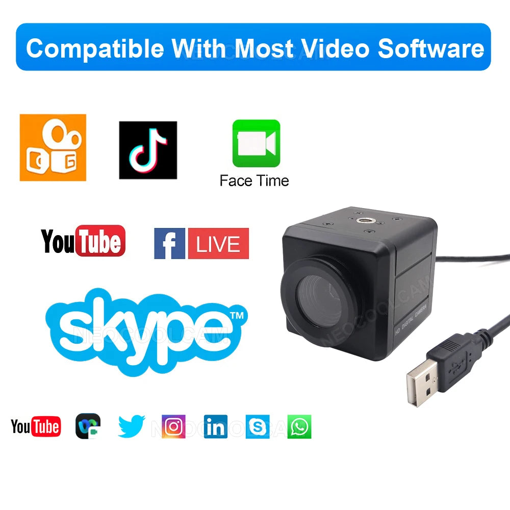 Industrial 4K Webcam PC Laptops 8MP Autofocus USB Mini Camera IMX179 Sensor OTG UVC Plug and Play For Meeting Document