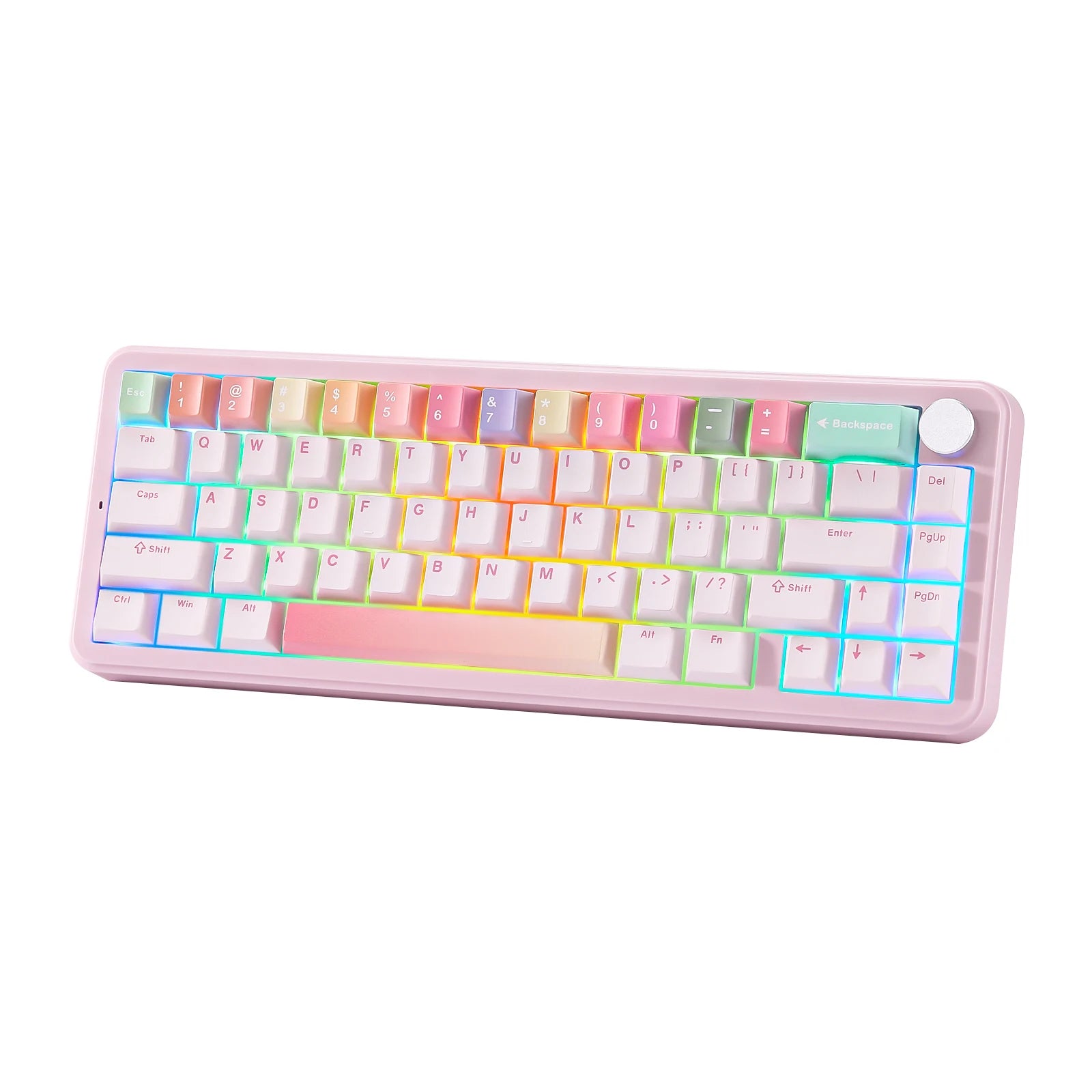 YUNZII B68 Wireless Mechanical Gaming Keyboard Tri-Mode Hot Swappable Cute Gasket Mounted Creamy Keyboard for Win/Mac,