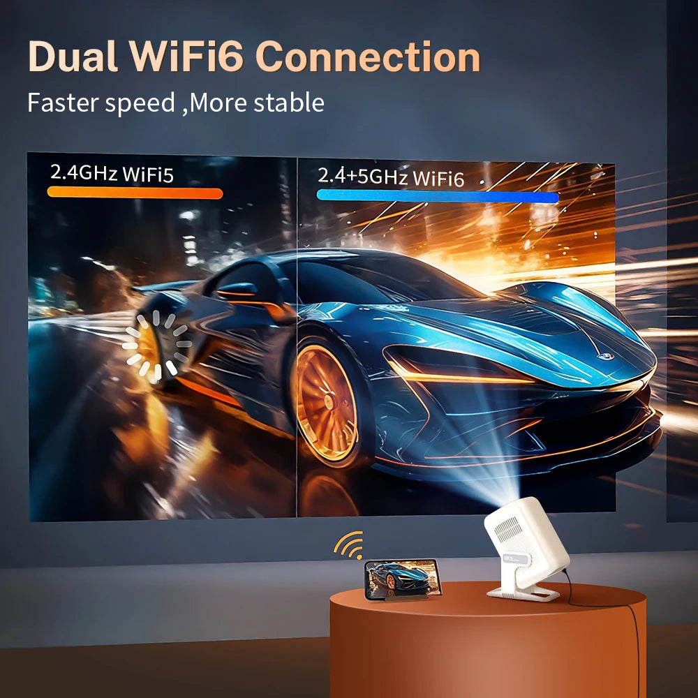 4K Ultra HD Projector 4500 Lumens Native 1080P Home Theater Projector with Built-in Speakers,120” Display with WiFi &