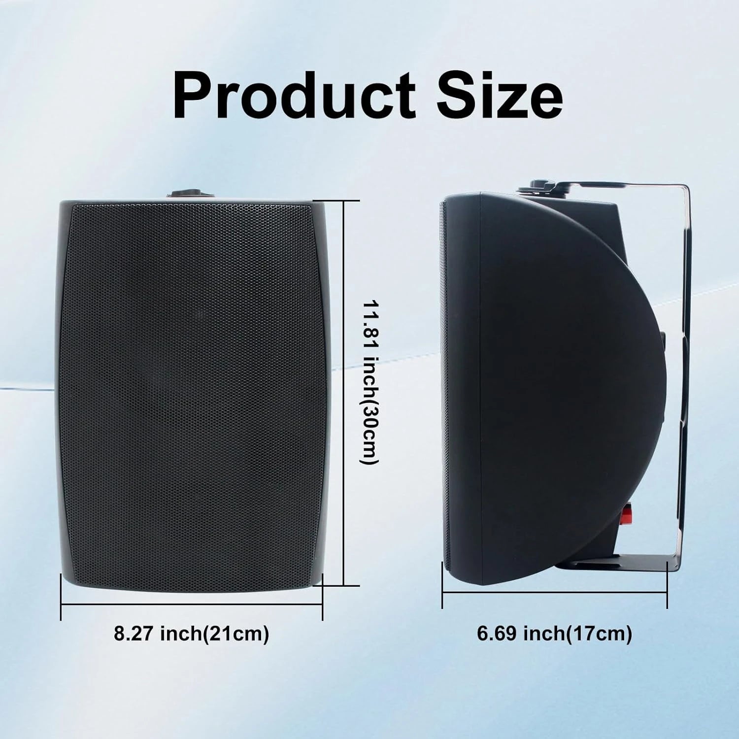 Herdio 4PCS 6.5‘’ 800W Outdoor Bluetooth Speakers Wired Waterproof With Multifunctional Amplifier Wall Mount Speakers