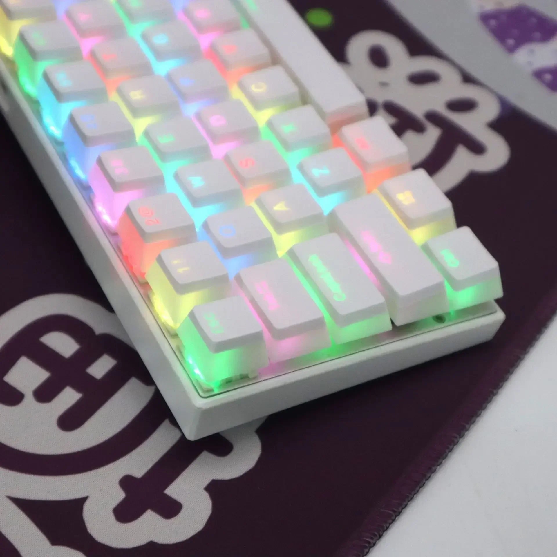 104 key ABS/PBT pudding double double color transparent closed character color small set keyboard cap key Mechanical
