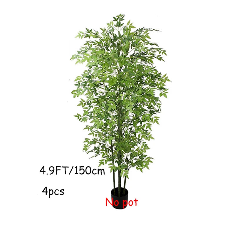6ft Tall Artificial Nandina Tree Faux Bamboo Plant Real Touch Nandina Leafs Artificial Tree for Home Office Indoor