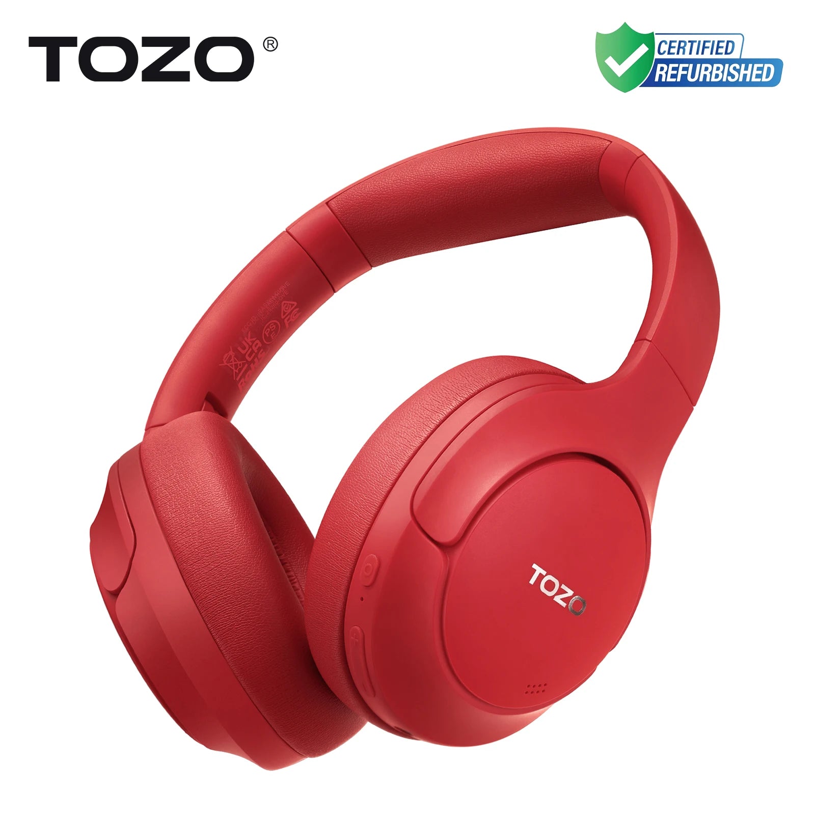Refurbished TOZO Hi-Res Over Ear Headphones with Mic Hybrid Active Noise Cancelling 38dB Wireless&Wired Headsets 40mm
