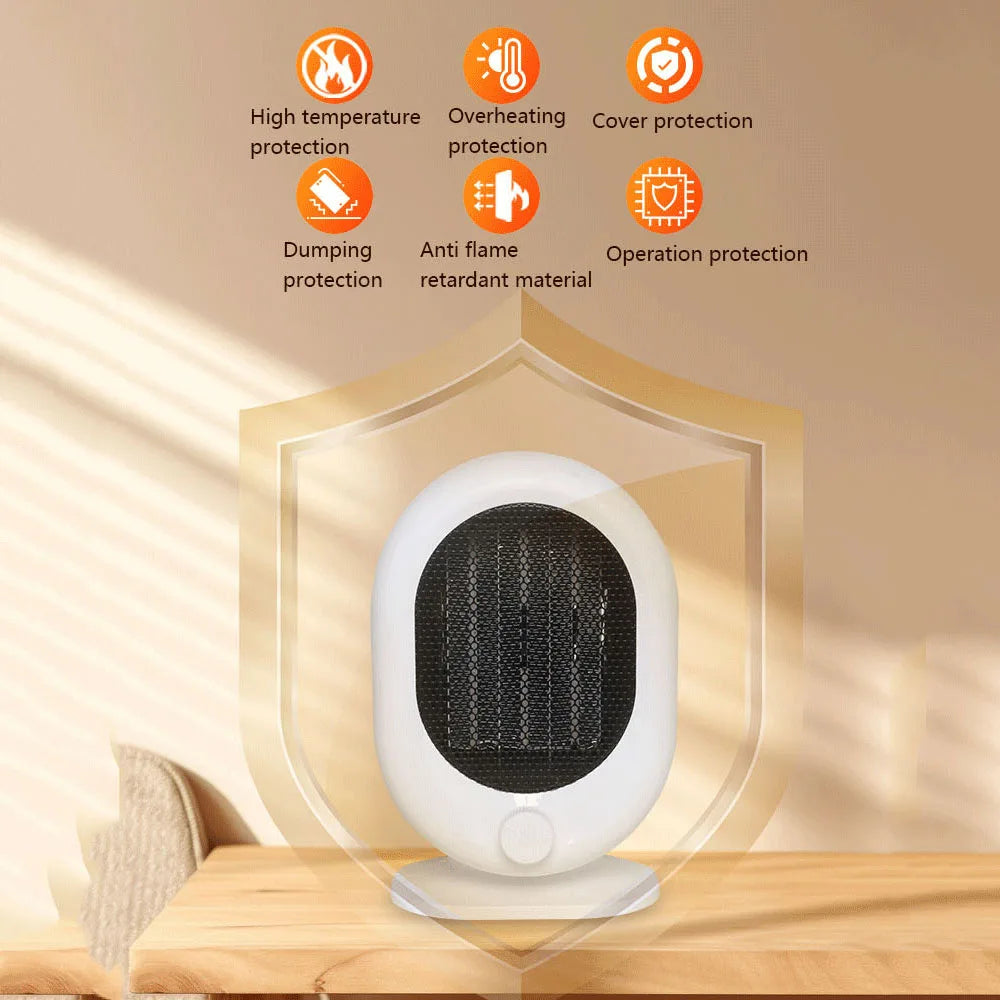 1500W Desktop Electric Heater Winter Mini Portable Heating Fan Home Office PTC Ceramic Heating Warm Air Blower Warmer