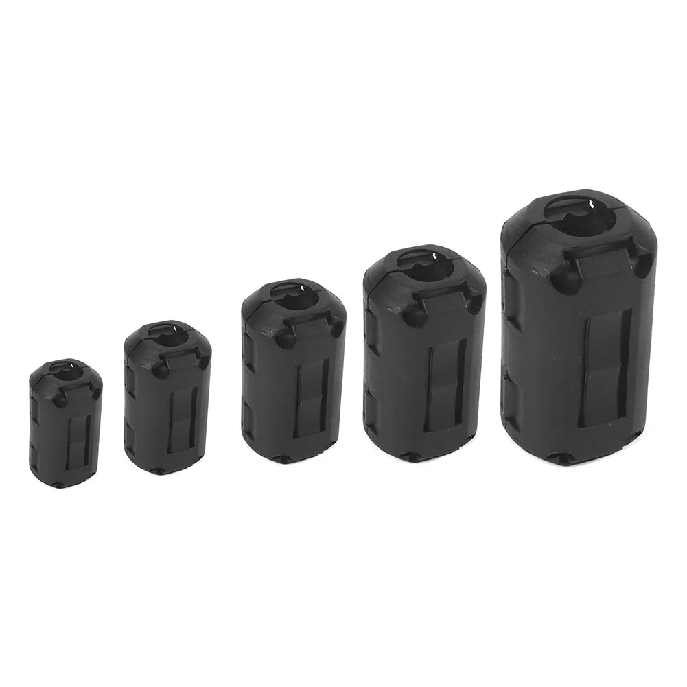 50Pcs Clip-on Ferrite Ring 3.5/5/7/9/13mm Noise Suppressor Cable Clip Toroidal Core Ferrite for USB Audio Video Cable