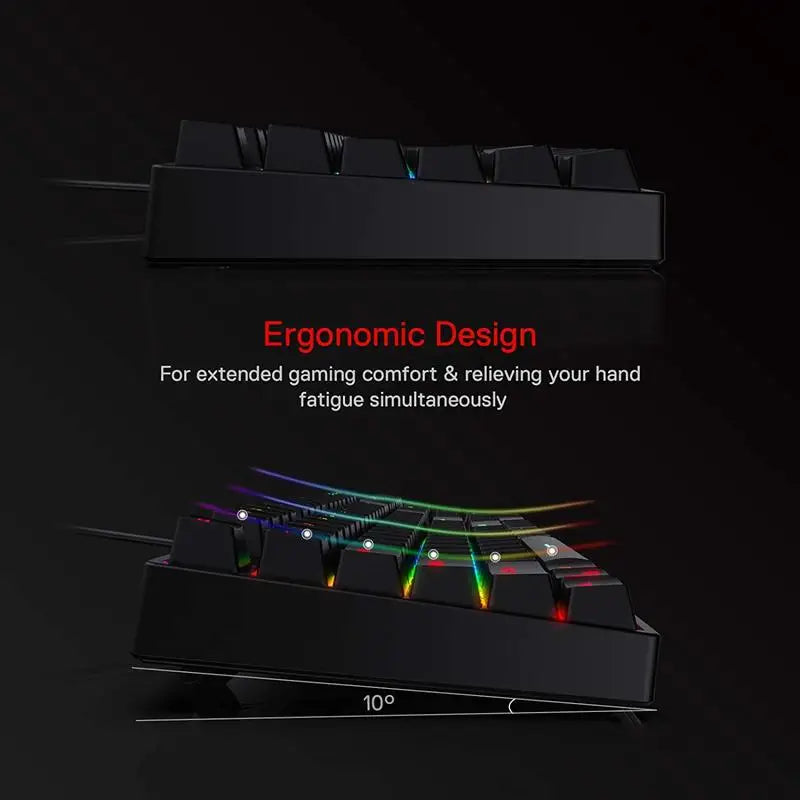 Redragon K582 SURARA RGB LED Backlit Mechanical Gaming Keyboard with 104 Keys-Linear and Quiet-Red Switches - Desktop