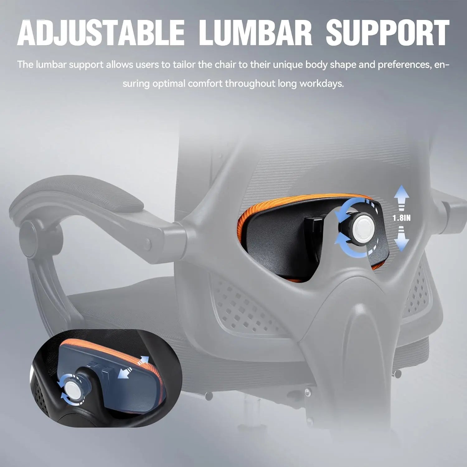 Dowinx Ergonomic Office Chair,Mesh Computer Chair with Pocket Spring Desk Chair with Adjustable Lumbar Support