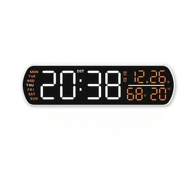 LED Alarm Clock TEMP Humidity Date Week Display Dual Alarm Timer Countdown DST Snooze Auto Dimming 12/24H Digital Table