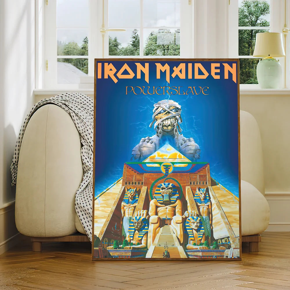 Band I-Iron M-Maiden Poster Self Adhesive Painting Living Room Office Decoration Bedroom Home Wall Sticker Prints