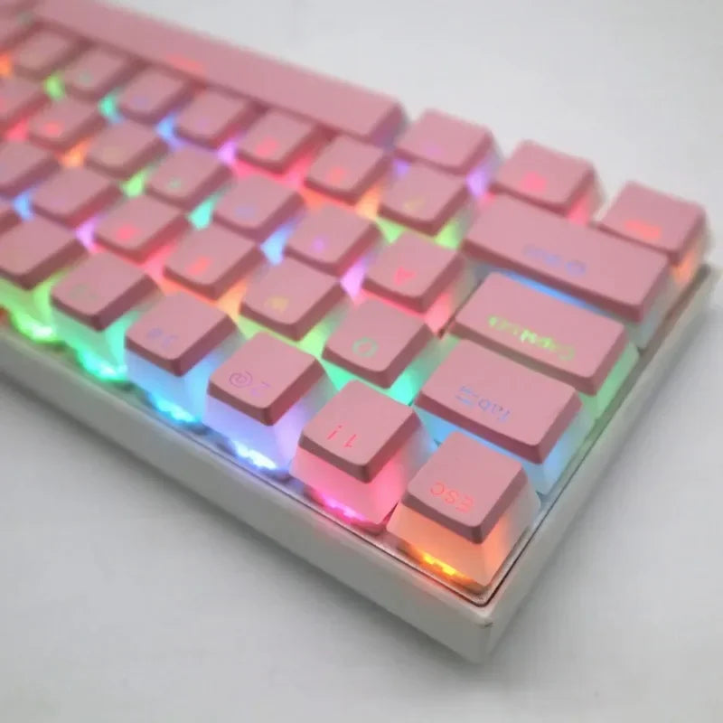104 key ABS/PBT pudding double double color transparent closed character color small set keyboard cap key Mechanical