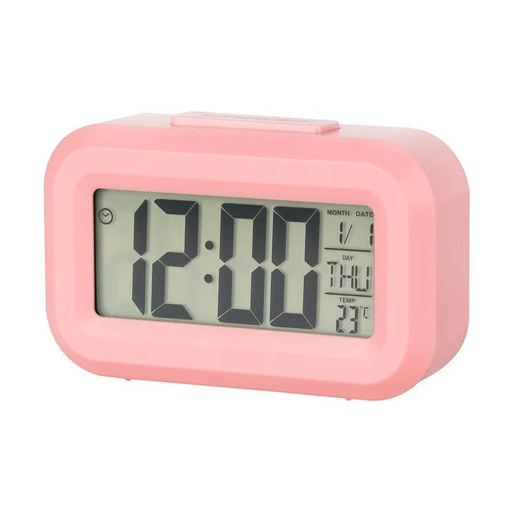 Mini Digital Alarm Clock LED Backlight Desktop Electronic Moment Calendar Snooze Multifunction Table Clock with Data