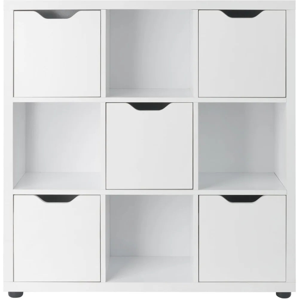 Julian 3x3 Storage Cabinet for Living Room Home Office White - United States / White