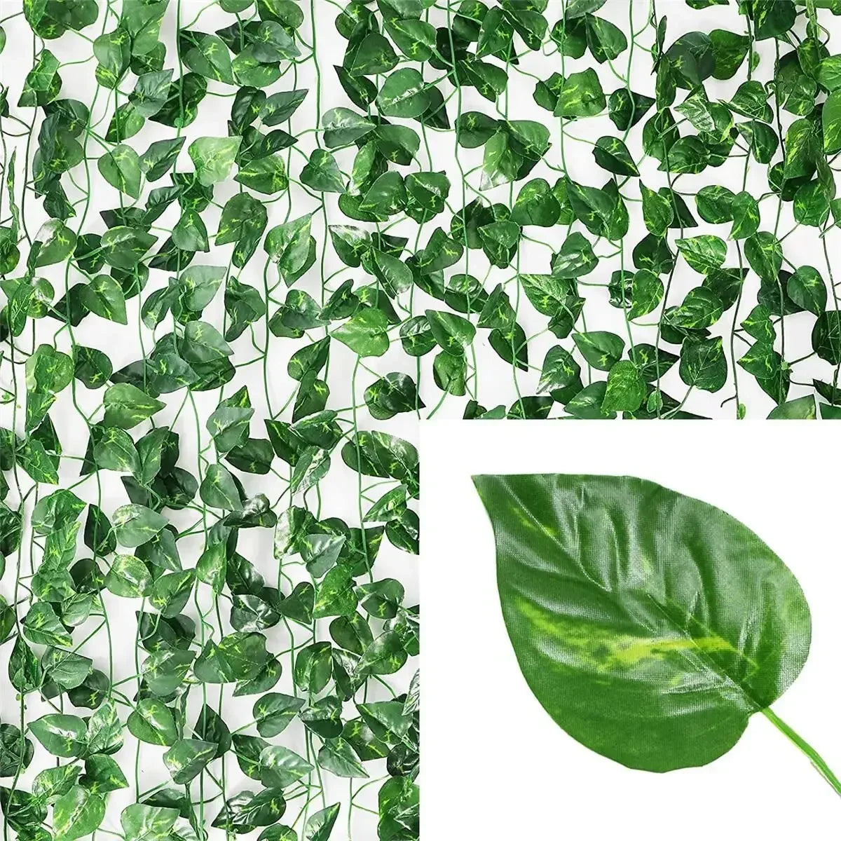 Artificial Green Ivy Leaf Rattan Creeper Leaves Vine Hanging Garland DIY Fake Flowers Plants for Garden Wedding Party