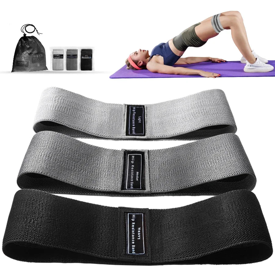 Fabric Resistance Hip Booty Bands Glute Thigh Elastic Workout Bands Squat Circle Stretch Fitness Strips Loops Yoga Gym