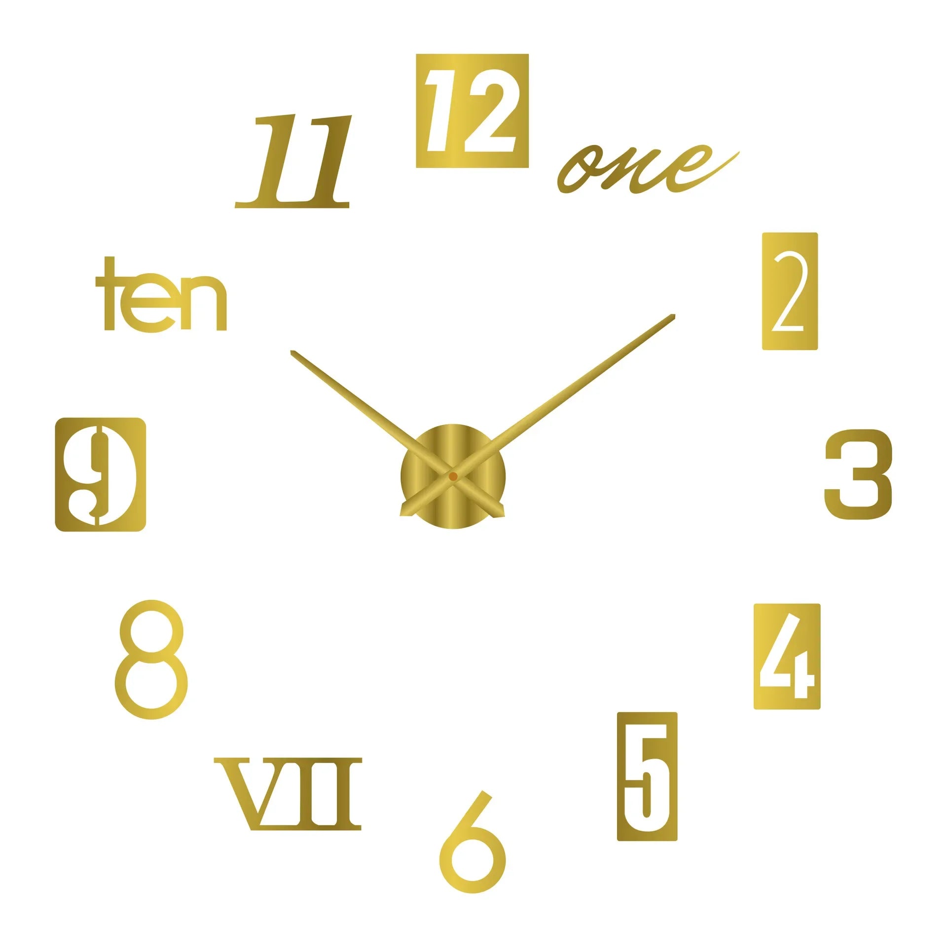 Large 3D Wall Clock Luminous Classic Wall Clocks DIY Digital Clock Wall Watches Stickers Silent Clock for Home Living