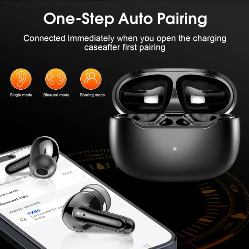 Bluetooth 5.3 Wireless Earbuds 48H Playtime w/Dual LED Display IP7 Waterproof ENC Microphone Touch Control.