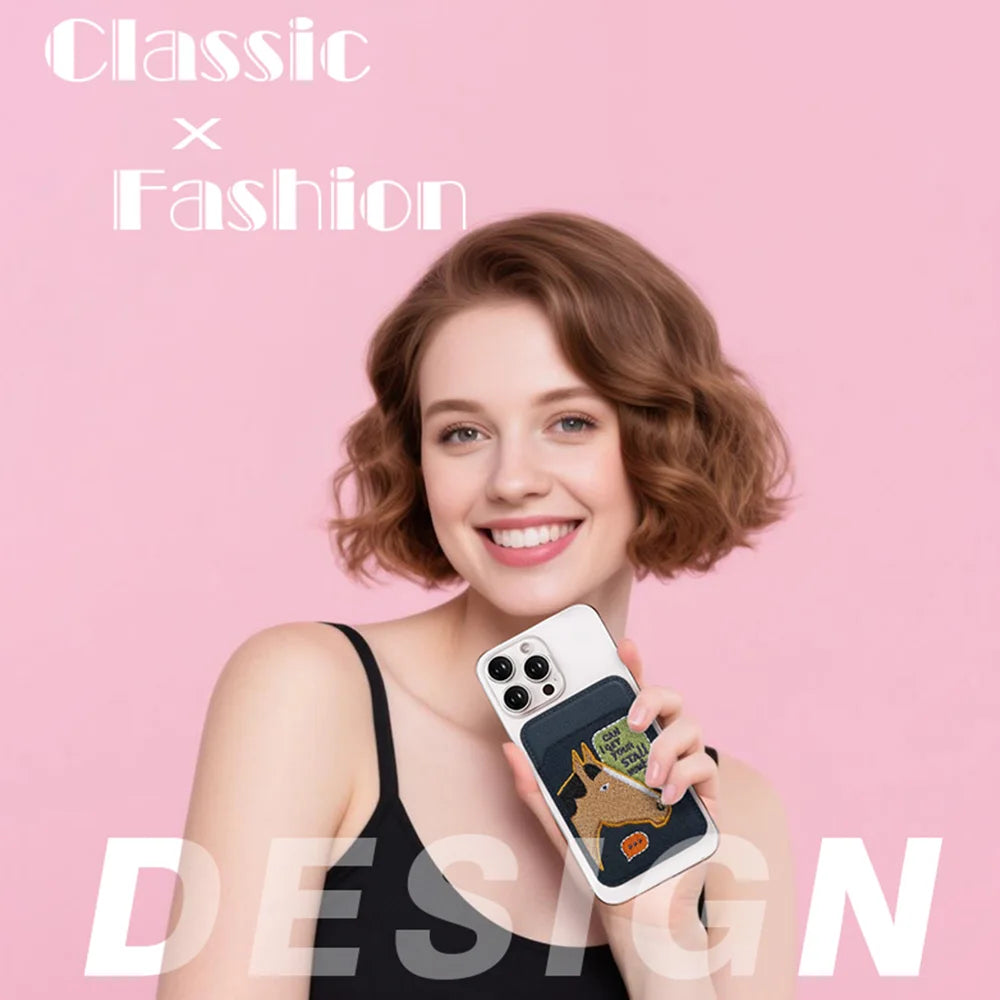 Leather Card Holder Magsafe Magnetic Credit Card Protective Case GPS Anti-lost Mobile Phone Bag Ultra-thin For iPhone16