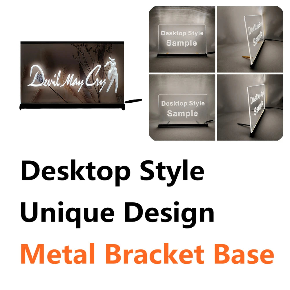 Devil May Cry-3D Carving LED Neon Sign Wall Art for Home,Room,Bedroom,Office,Farmhouse Decor - White-Z / EU-40x30cm