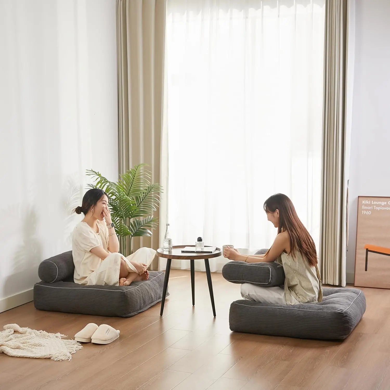 35.4x33.5 Inch Floor Pillow Large Round Floor Cushion with Removable Washable Cover - Ultra Soft Plush Filling