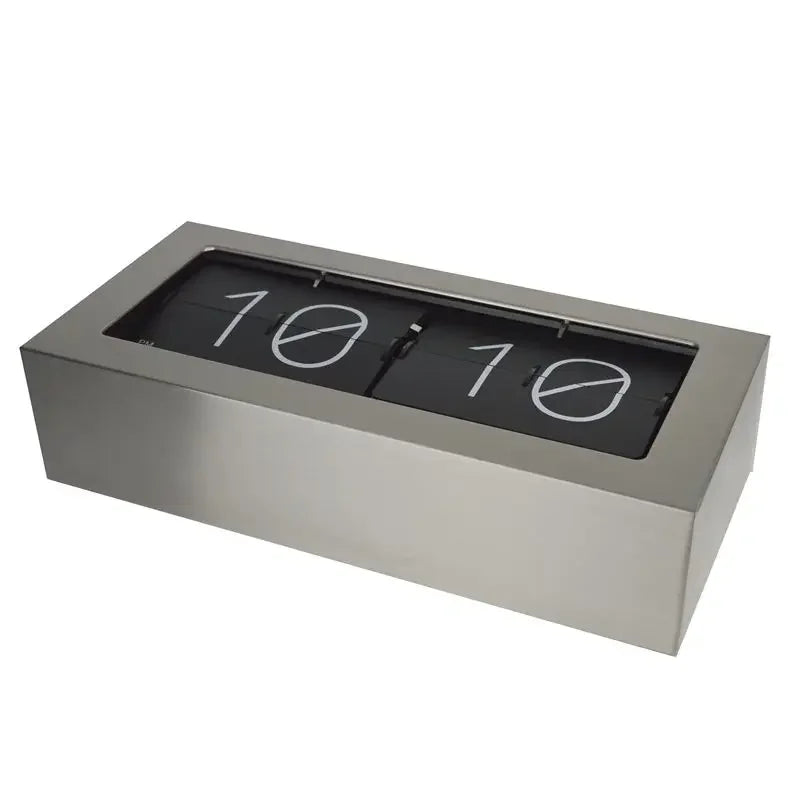 Metal Silver Flip Clock Large Table Clock Luxury Desk Clock Silent Office Interior Desktop Clocks Tabletop Bedroom