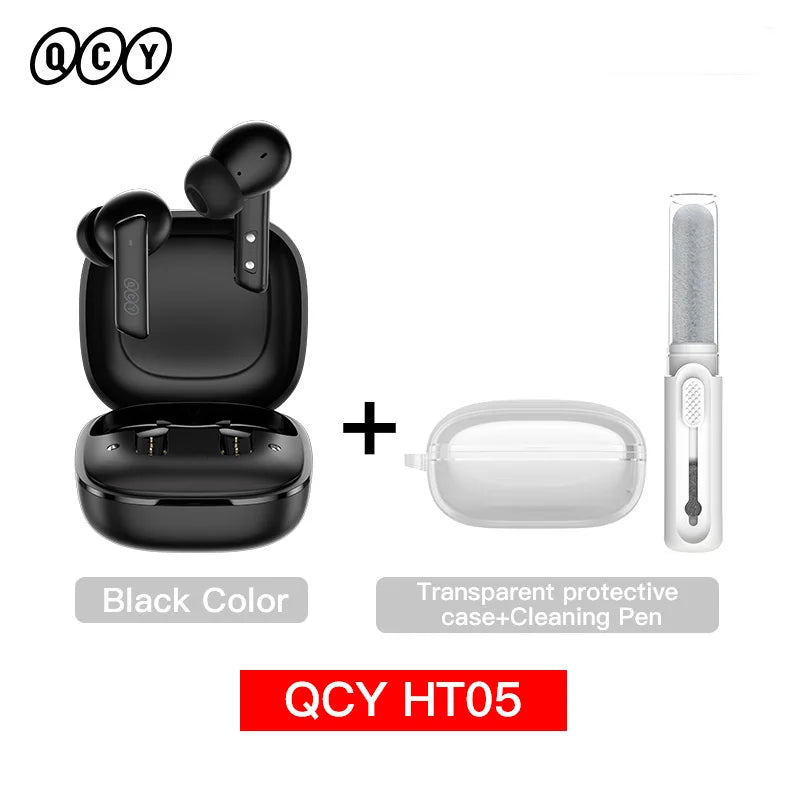 QCY HT05 ANC Wireless TWS Bluetooth 5.2 Earphones 40dB Active Noise Cancellation Headset in-Ear Mics Handfree Phone