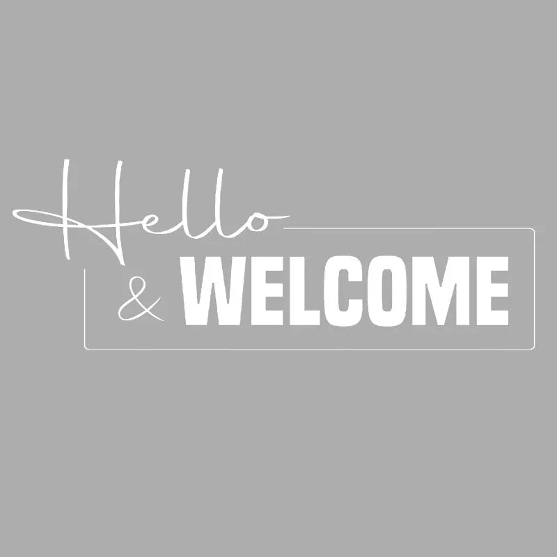 Hello & Welcome Office Reception Sign Wall Sticker Vinyl Business Front Store Entry Way Decoration Decals Welcome