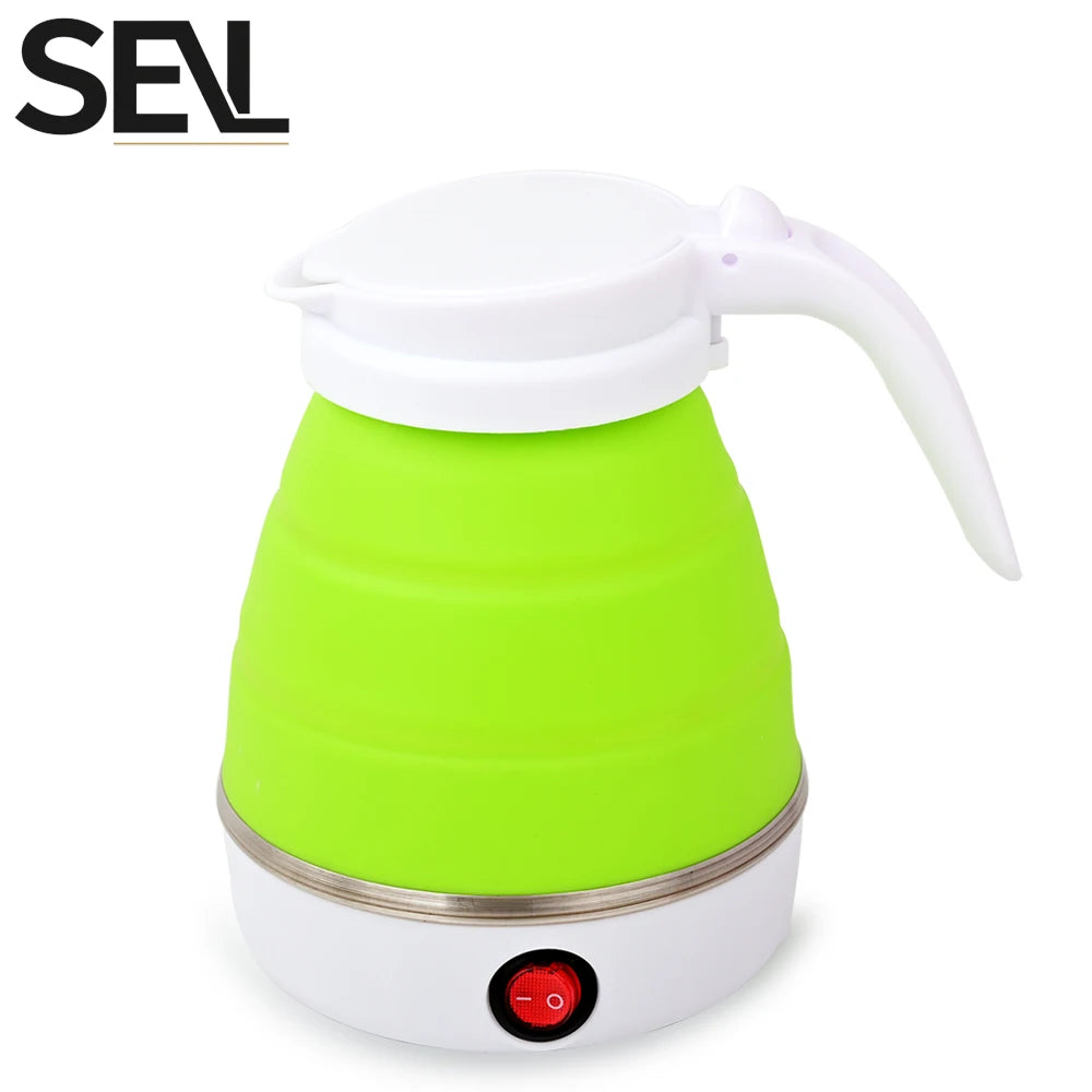 0.6L Mini foldable electric kettle portable electric kettle household travel water heater silicone compression 110V-220V