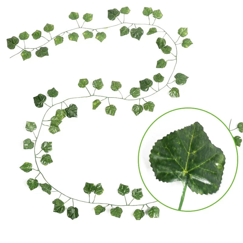 230cm 72 Leaves Vine Artificial Hanging Plants Liana Silk Fake Ivy Leave for Wall Green Garland Decoration Home Decor