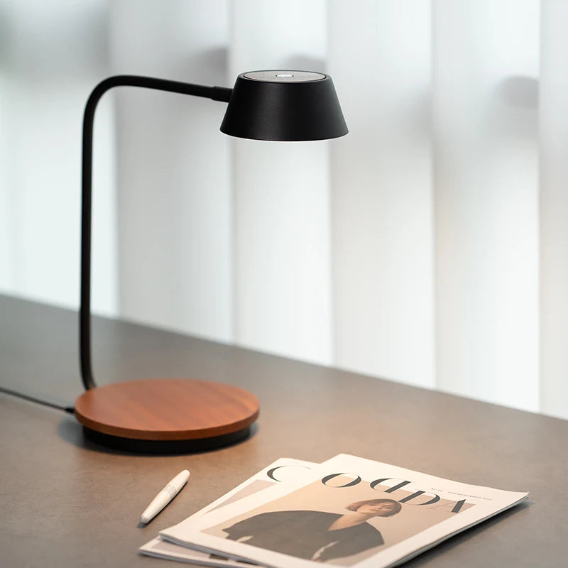 Aisilan Desk reading stand lighting Table Lamp Wood color dimmable touch switch for Hotel bedroom office Bedside