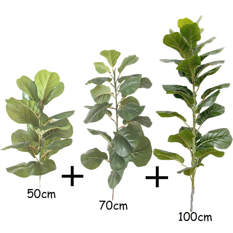 150cm Tropical Tree Large Fake Ficus Lyrata Plant Artificial Ficus Plants Branches Plastic Fake Leafs For Home Office