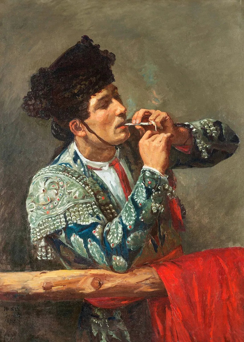 Vintage Spanish Toreador Poster Classic Smoking Pipe Man Modern Bar Office Prints Canvas Wall Art Picture Home Living