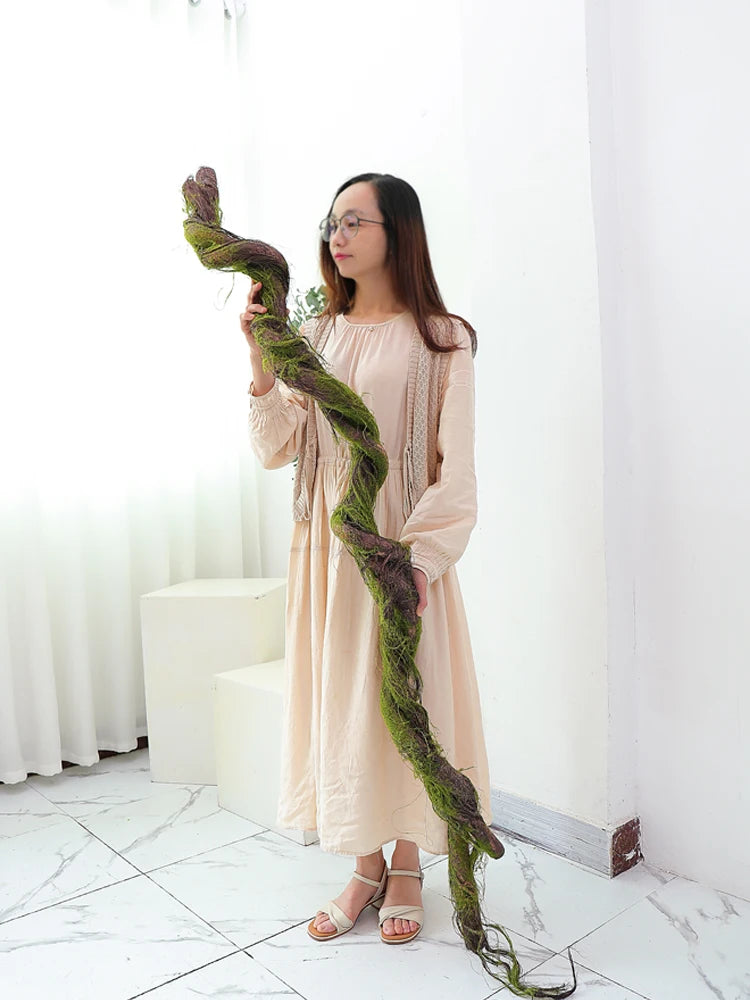 Wall Hanging Artificial Large Cherry Tree Trunk Bark Branches Fake Creeper Plants Moss Twig Vine Liana Garden Outdoor
