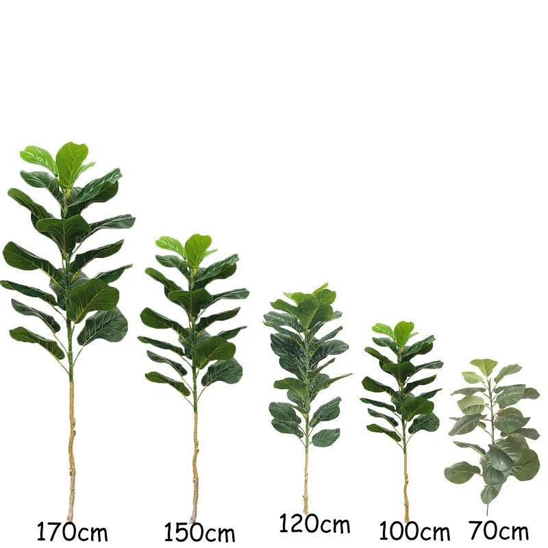 67in Large Artificial Tree Faux Ficus Lyrata Plants Fake Monstera Plastic Banyan Leafs For Home Shop Garden Office