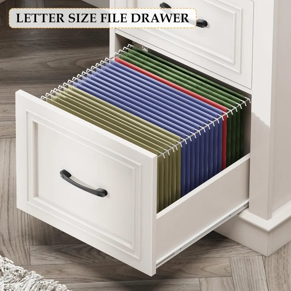 Farmhouse 47’’ Executive Desk Computer Desk with Drawers and File Drawer Workstation Computer Desk with Charging