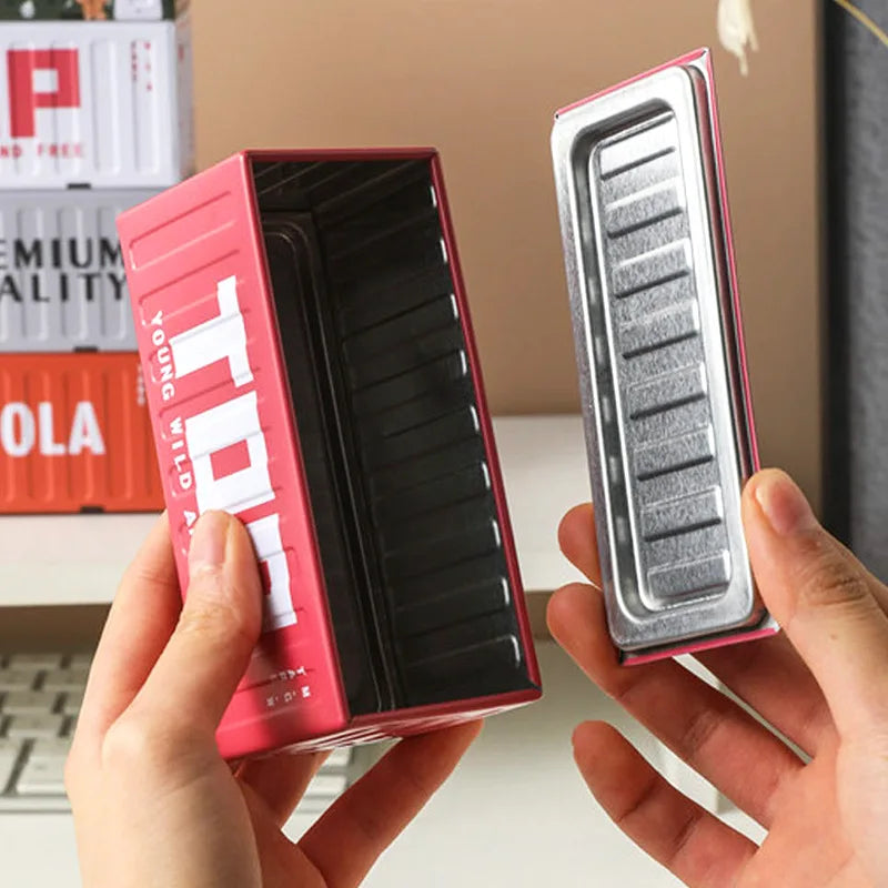 Mini Compact Iron Storage Container - Creative Desktop Organizer Desk Organizer Metal Box for Rings Chargers Pens Coins