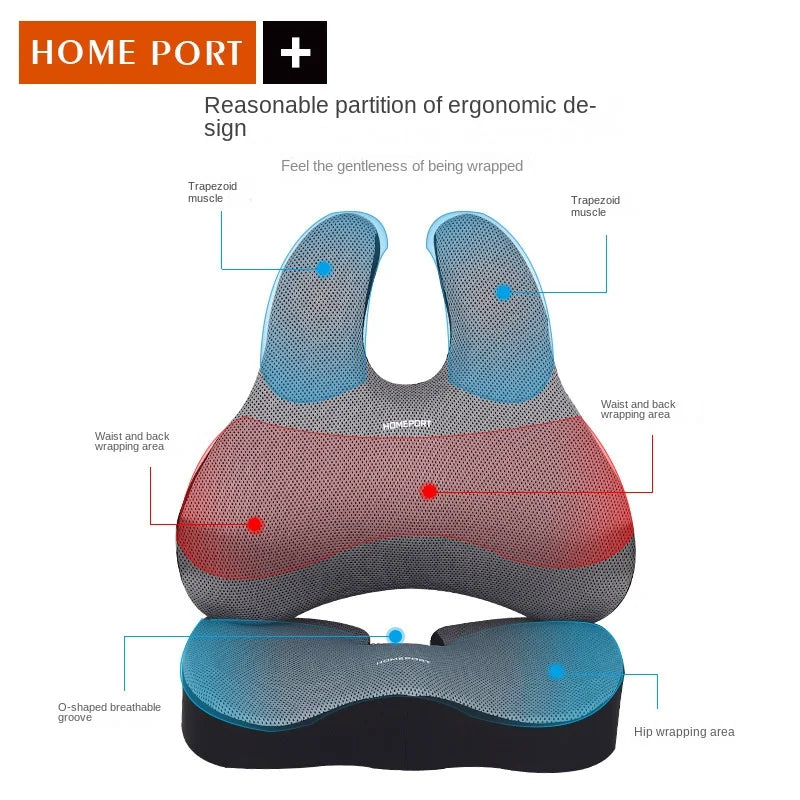 Memory Foam Seat Cushion Orthopedic Pillow Coccyx Office Chair Cushion Support Waist Back Pillow Car Seat Hip Massage