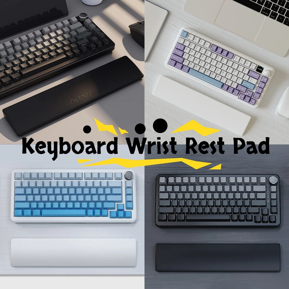 1/2PCS Gaming Keyboard Wrist Rest Pad 81 Keys Ergonometric Palm Rest Wrist Support for Long Hours of Work Studying