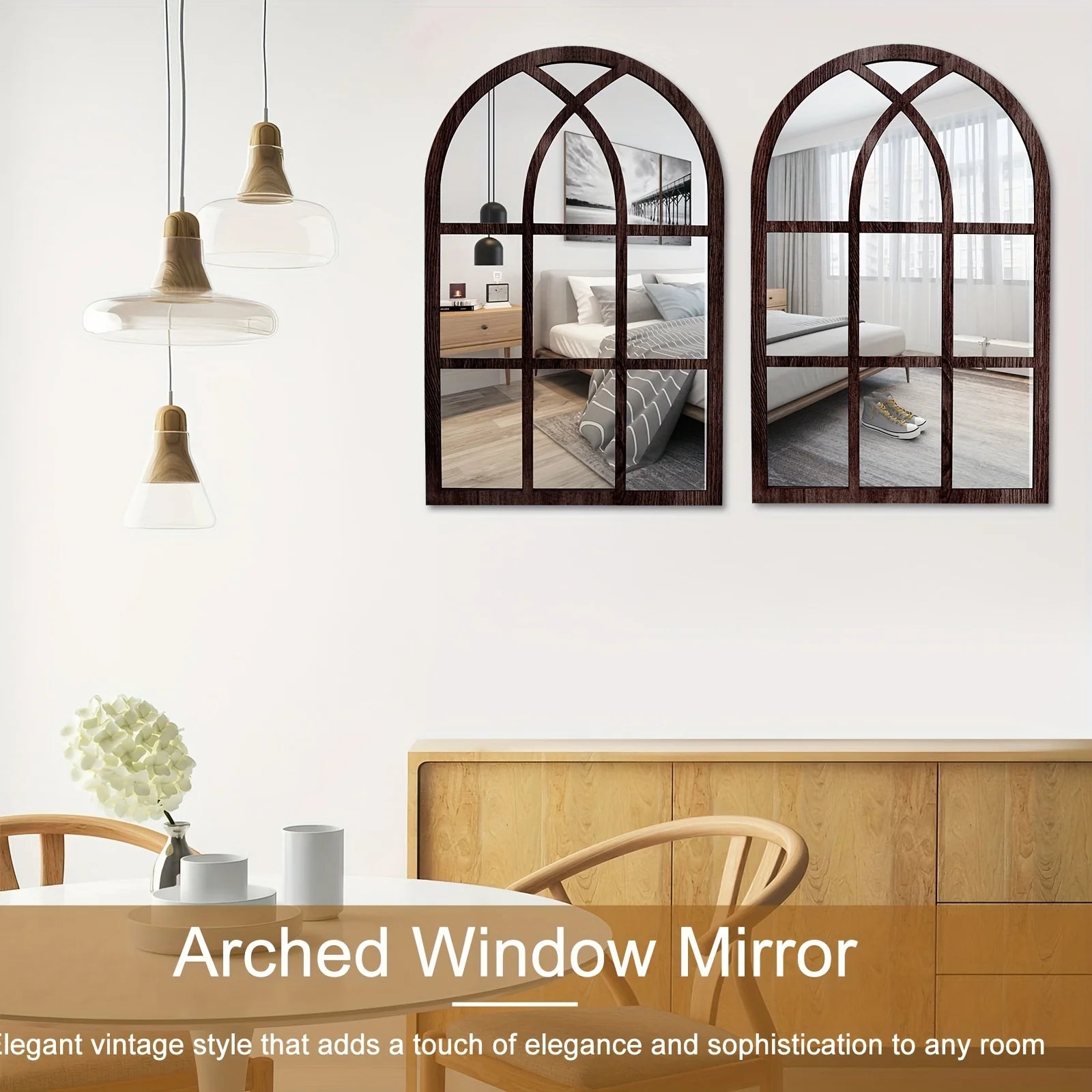 2pcs16in-retro-arched-wooden-frame-acrylic-double-deck-wall-mirror-art-decor-home-living-room-bedroom-office-decor-window-design