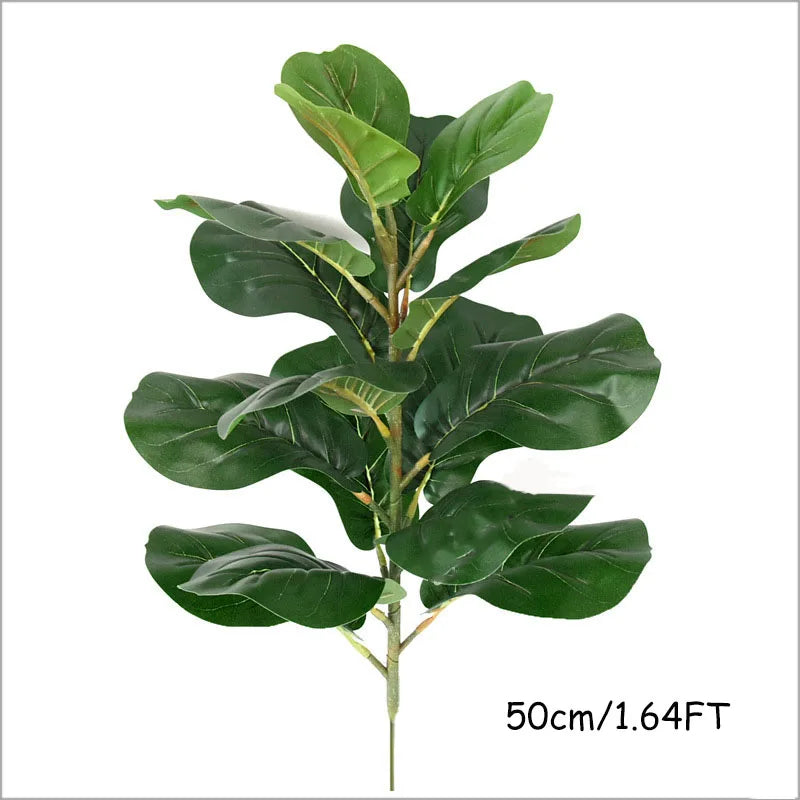 150cm Tropical Tree Large Fake Ficus Lyrata Plant Artificial Ficus Plants Branches Plastic Fake Leafs For Home Office