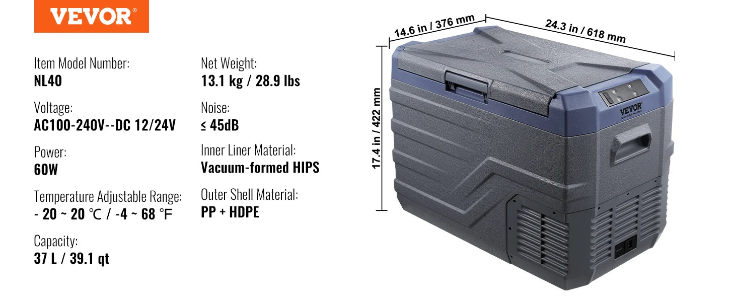 SucceBuy 8L to 75L Car Refrigerator Fridge Portable Icebox Single&Dual Zone w/Blue Tooth Temp Adjustable for Outdoor