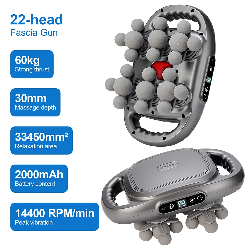 16-Head Fascia Gun High-Frequency Vibration Body Massage Gun Back and Waist Massager Neck Shoulder Massager Muscle
