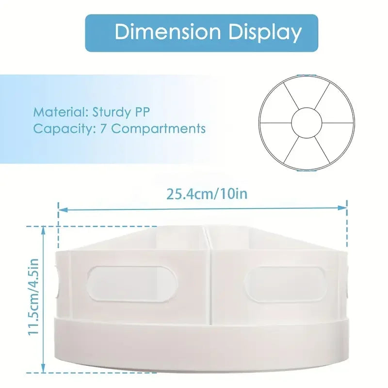 360° Rotating Desk Organizer With 7 Removable Bins – Multi- Pen Holder Stationery Organizers Accessories Office School