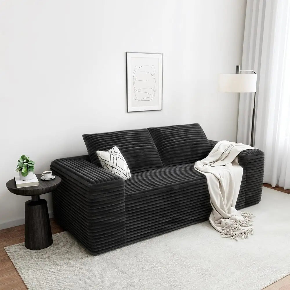 LIKIMIO 71’’ Loveseat Sofa Comfy Deep Seat No Assembly Sofa in a Box Modern Small Couch with Plush Fabric for Living