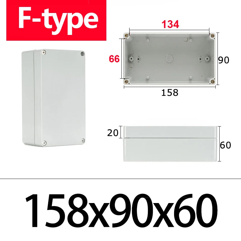 F-type ABS new material Ip67 waterproof junction box Plastic housing Ip67 Outdoor electronic safe monitor power button