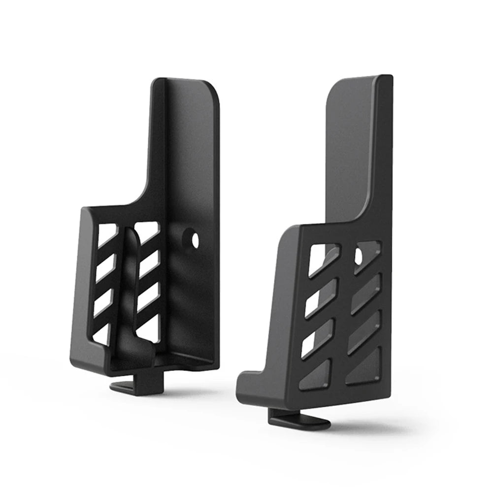 2pcs Adjustable Wall Mount Tablet Holder Universal Phone Frame Stand Bracket Bedroom Storage Support Rack - black