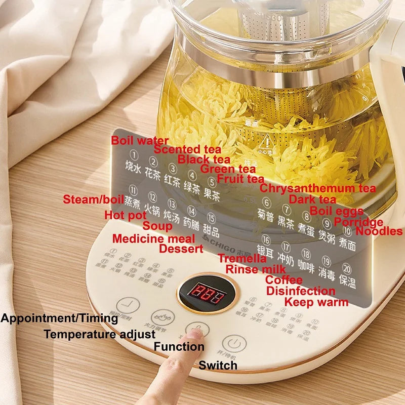1.8L Health Kettle Office Automatic Glass Tea Maker Home Multi-function Electric Kettle Smart Baby Thermostatic Milk