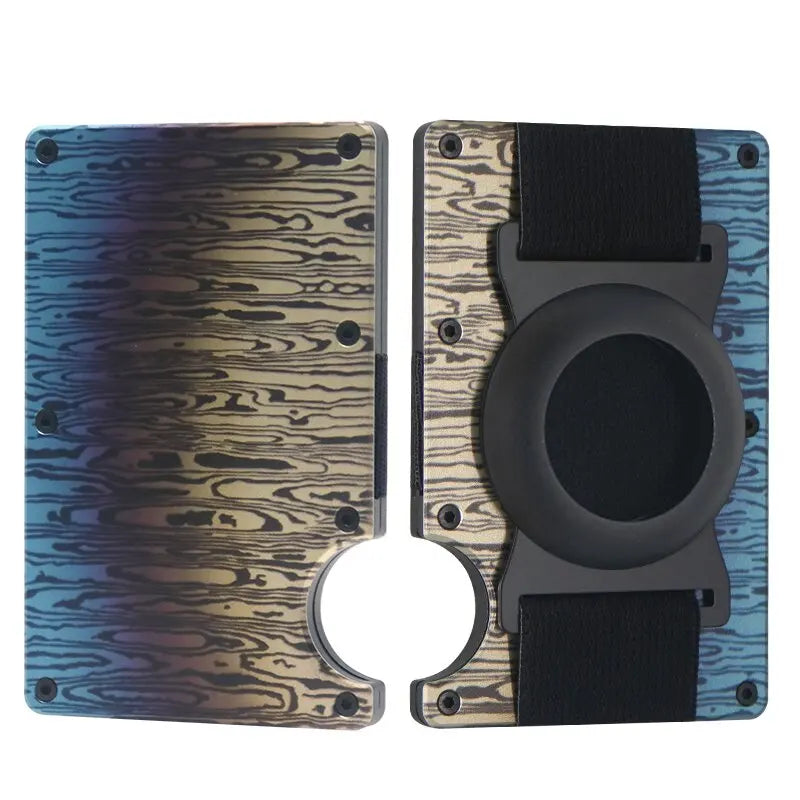 Men Metal Wallet AirTag Holder Aluminum Credit Card Holder Wallet RFID Blocking Slim Wallet for Minimalist Carteira