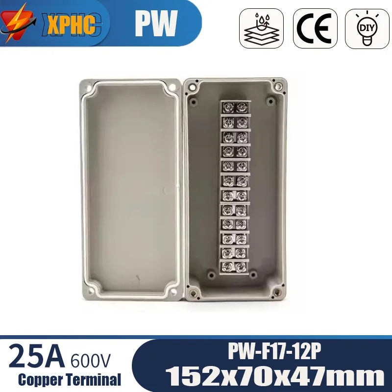 Outdoor ABS Plastic Electric Cable Branch Box Distribution Enclosure Case Home Monitor Waterproof Terminal Junction Box