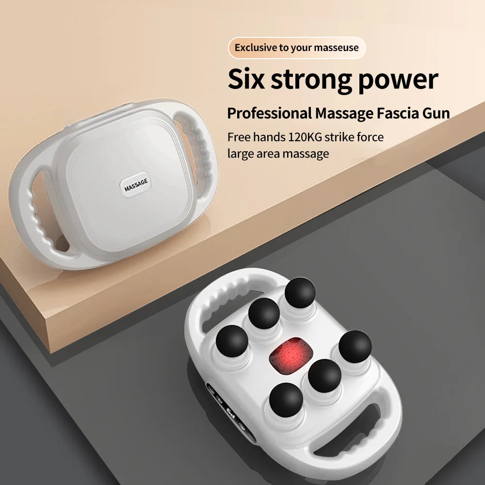 Upgrade 6 Heads Massage Gun Portable Deep Tissue Massager for Body Muscle Relaxation Handheld Back Massager Gift