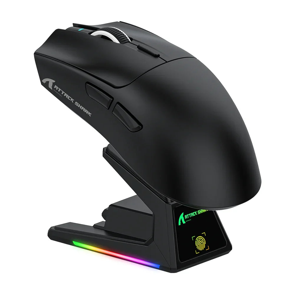 ATTACK SHARK X1 Tri-mode Gaming Mouse With Touchpad RGB Charging Dock PAW3395PRO BT/2.4G Wireless/Wired 6 Adjustable